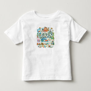 Süße Ozean-Meeres-Tiere LERNEN Kinder Grafik Kleinkind T-shirt