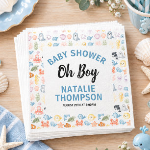 Süße Ozean Unter dem Meer Tier Baby Shower Serviette