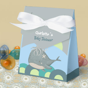Süße Ozeantiere Wal Tintenfisch Blau Babyparty Geschenkschachtel