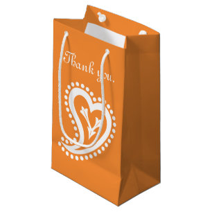 Süße Paisley-Herzen in der orange Geschenk-Tasch Kleine Geschenktüte