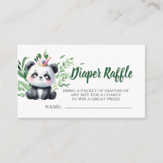 Süße Panda-Baby-Party-Watercolor-Windel-Raffle Begleitkarte