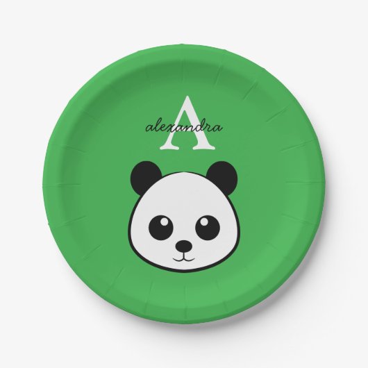 Süße Panda-Bär-Papierteller – Personalisiert Pappteller (Vorderseite)