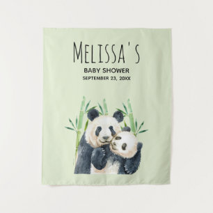 Süße Panda-Bären kuscheln Wasserfarbe Baby-Party Wandteppich