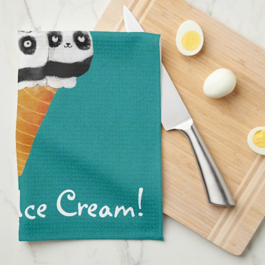 Süße Panda-Bärn-Eistüte Handtuch (Viertel Falte)