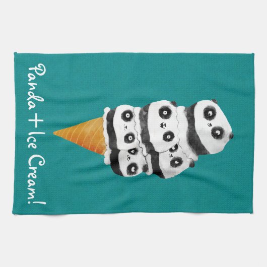 Süße Panda-Bärn-Eistüte Handtuch (Horizontal)