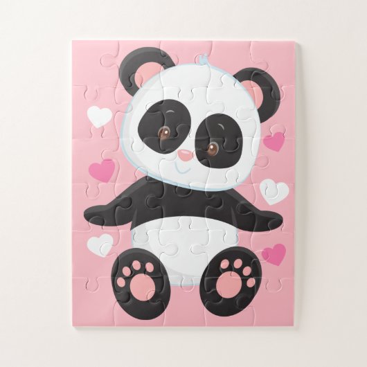 Süße Panda-Bärn-Liebe-Kinder Puzzle (Vertikal)