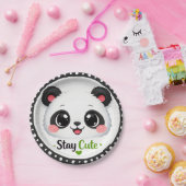 Süße Panda „Bleib süß“ Pappteller (Party)