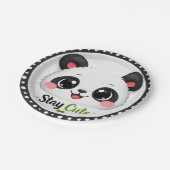 Süße Panda „Bleib süß“ Pappteller (Schrägansicht)
