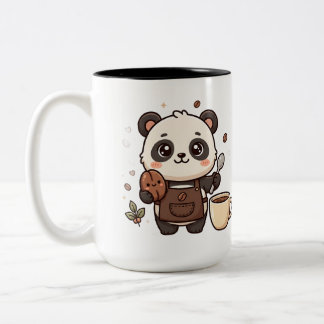 Süße Panda-Bohnen-Tasse, Kawaii-Kaffee-ClipArt Zwe Zweifarbige Tasse