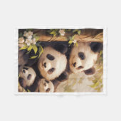 Süße Panda-Familienbäume-Decke Fleecedecke (Vorderseite (Horizontal))
