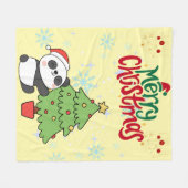 süße Panda Frohe Weihnachten Decke (Vorderseite (Horizontal))