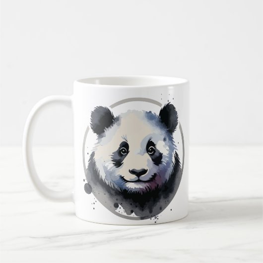 Süße Panda-Gesicht-Illustration Kaffeetasse (Links)