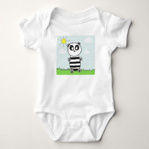 Süße Panda-Illustration Baby Strampler
