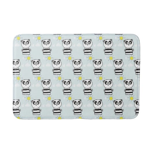 Süße Panda-Illustration Badematte (Vorderseite)