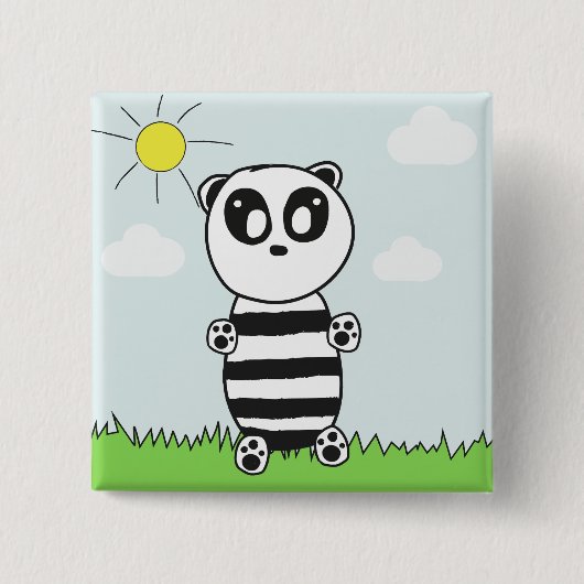 Süße Panda-Illustration Button (Vorderseite)