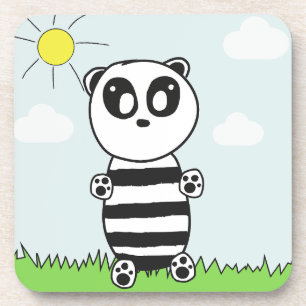 Süße Panda-Illustration Getränkeuntersetzer