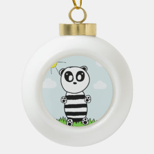 Süße Panda-Illustration Keramik Kugel-Ornament
