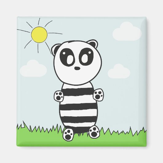 Süße Panda-Illustration Magnet (Vorne)