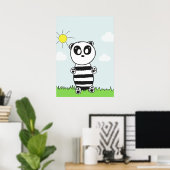 Süße Panda-Illustration Poster (Heimbüro)