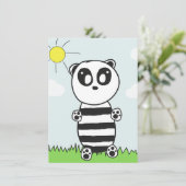 Süße Panda-Illustration Save The Date (Stehend Vorderseite)