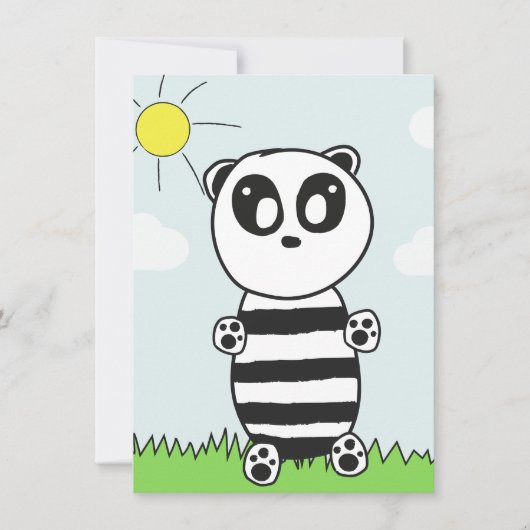 Süße Panda-Illustration Save The Date (Vorderseite)