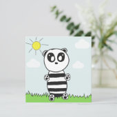 Süße Panda-Illustration Save The Date (Stehend Vorderseite)