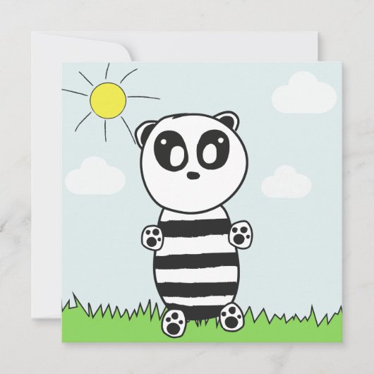 Süße Panda-Illustration Save The Date (Vorderseite)