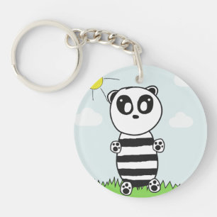 Süße Panda-Illustration Schlüsselanhänger