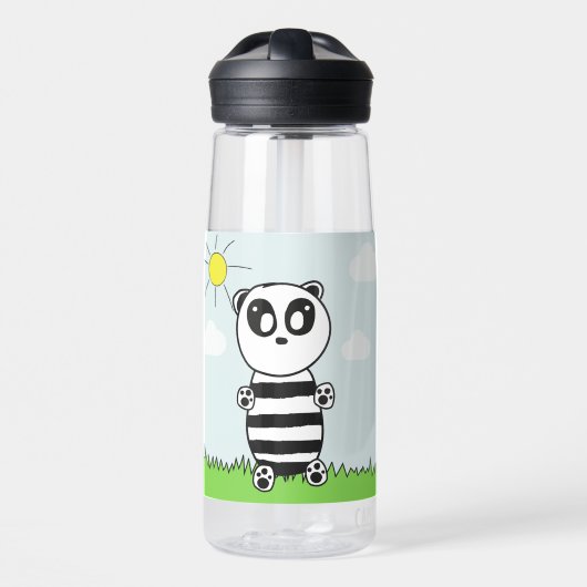 Süße Panda-Illustration Trinkflasche (Vorne)