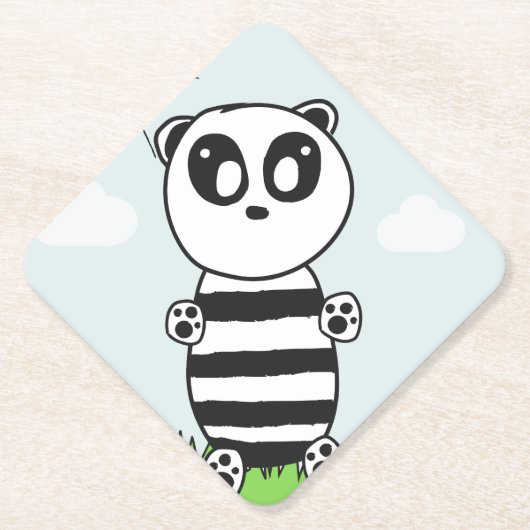 Süße Panda-Illustration Untersetzer (Vorderseite)