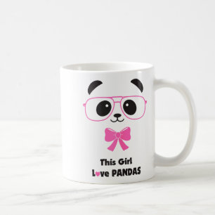 Süße Panda-liebende Mädchen lustige Gles Schleife  Kaffeetasse