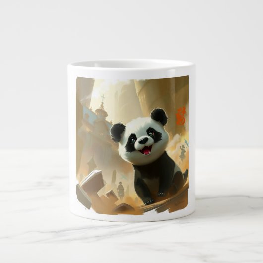 Süße Panda Vibes Jumbo-Tasse (Vorderseite)