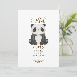 Süße Panda Wild First One Geburtstagseinladung Einladung
