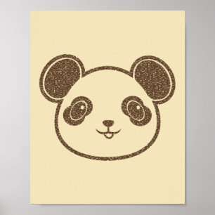 Süße Panda Zeichnung Poster