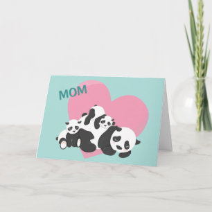 Süße Pandabär-Babys zum Muttertag Karte