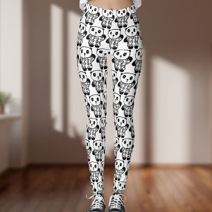 Süße Pandy der Panda Schwarz-Weiß Leggings