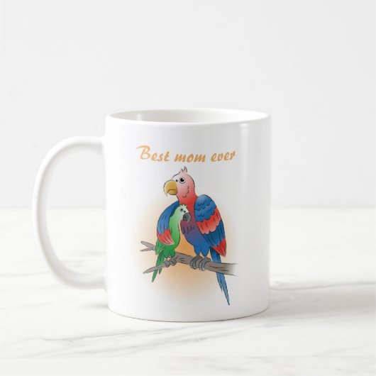 Süße Papageien Frohen Muttertag Kaffeetasse (Links)