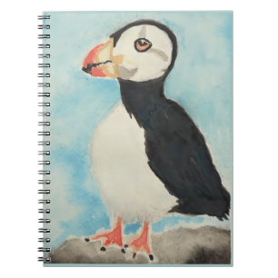Süße Papageientaucher-Wasserfarbe Alaska-Tierkunst Notizblock
