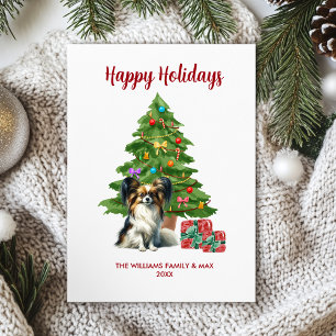Süße Papillon-Hundefamilie Weihnachten