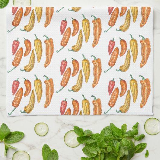 Süße Paprikaschoten Geschirrtuch (Gefaltet)