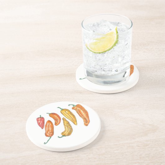 Süße Paprikaschoten Getränkeuntersetzer (Seite)