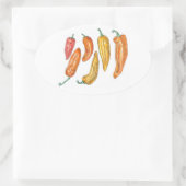 Süße Paprikaschoten Ovaler Aufkleber (Tasche)
