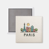 Süße Pariser Illustration Magnet (Vorderseite/Rückseite)