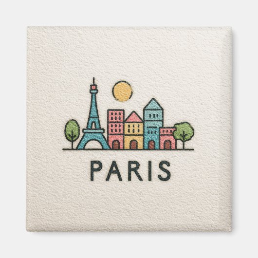 Süße Pariser Illustration Magnet (Vorne)