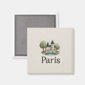 Süße Pariser Illustration Magnet (Vorderseite/Rückseite)