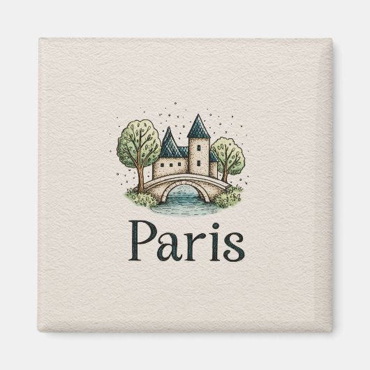 Süße Pariser Illustration Magnet (Vorne)