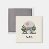 Süße Pariser Illustration Magnet (Vorderseite/Rückseite)
