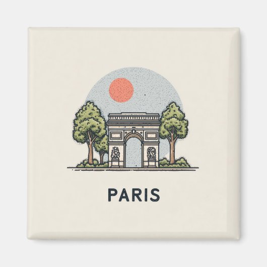 Süße Pariser Illustration Magnet (Vorne)
