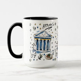 Süße Parthenon-Athen-Doodle-Kunst Tasse