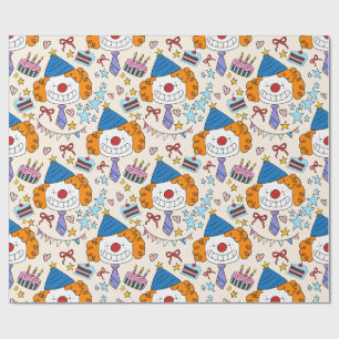 Süße Party Clowns Geburtstagsgeschenk Verpackungsp Geschenkpapier